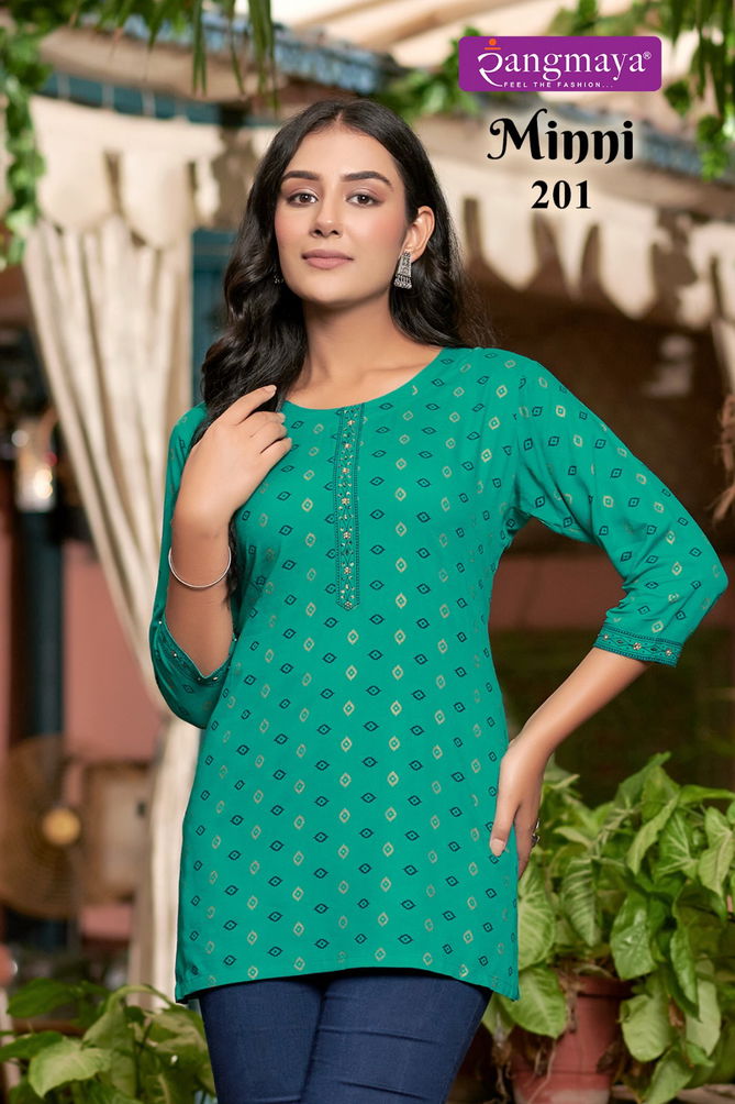 Minni 2 By Rangmaya Rayon Tunic Ladies Top Wholesale Online